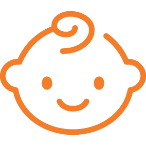 Orange-03 An icon of a baby or small child, which is the target group of this study