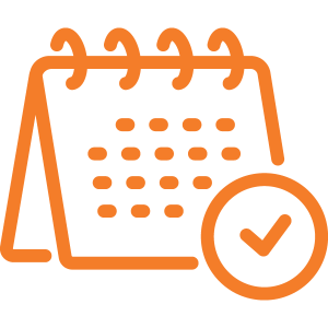 Orange-05 Calendar and clock icons, symbolising time management and scheduling